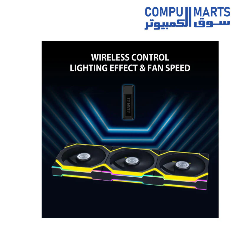 Lian Li UNI Fan SL Wireless 120mm ARGB Fan - Triple Pack - 2.4 GHz Wireless Signal for RGB & Fan Control - Image 3