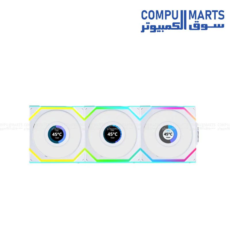 Lian Li UNI Fan SL Wireless LCD 120 Reverse Blade ARGB 3 Fans With 2.4 GHz Wireless Controller Fan  Black\WHITE - Image 3