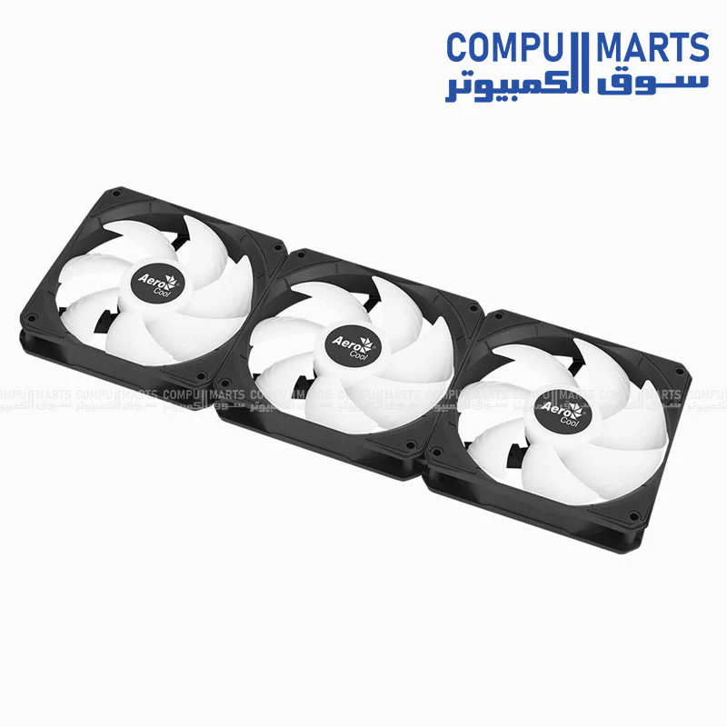 Link 3-Pack 120mm PWM ARGB Cooling Fans – Black / White – Hydraulic Bearing – 42.6 CFM - Image 3