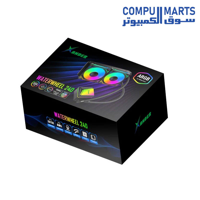 XANDER Liquid Cooler WATERWHEEL 240 BLACK - Image 2