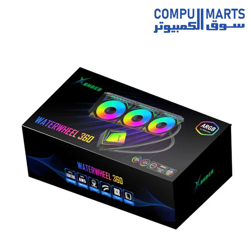 XANDER Liquid Cooler WATERWHEEL 360 BLACK - Image 2