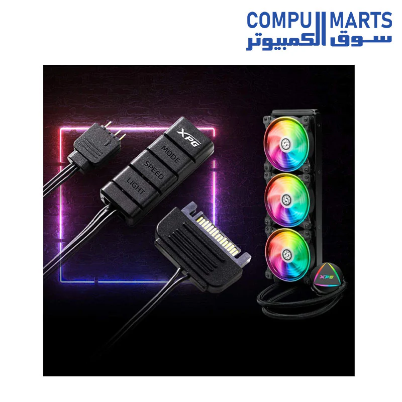Liquid Cooler XPG EPS Levante 360 Addressable RGB CPU, 360mm Radiator, Three Dual Ring 120mm ARGB Lighting Fans - Image 4
