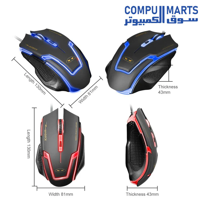 Magece G1 Professional 3200 DPI LED Optical USB Wired With 6 Buttons Gaming Mouse Mice for Computer PC Gamer(Black) - Image 3