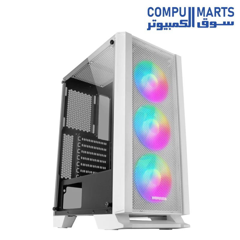 MARS GAMING MC-C ATX CASE, 3X 12CM FRGB FAN, GLASS - Image 3