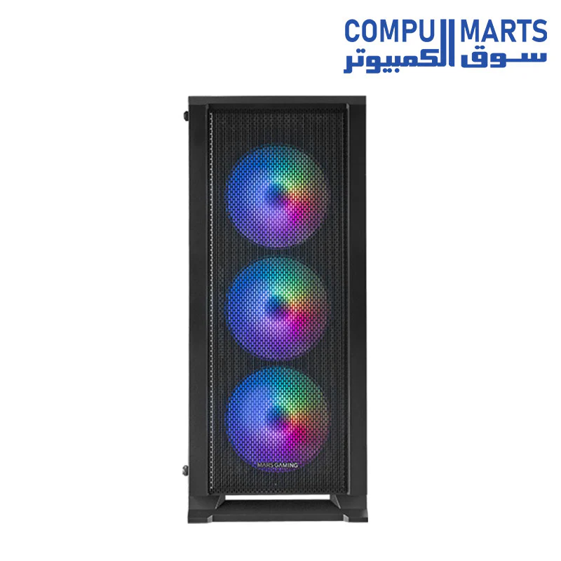 MARS GAMING MC-C ATX CASE, 3X 12CM FRGB FAN, GLASS - Image 4