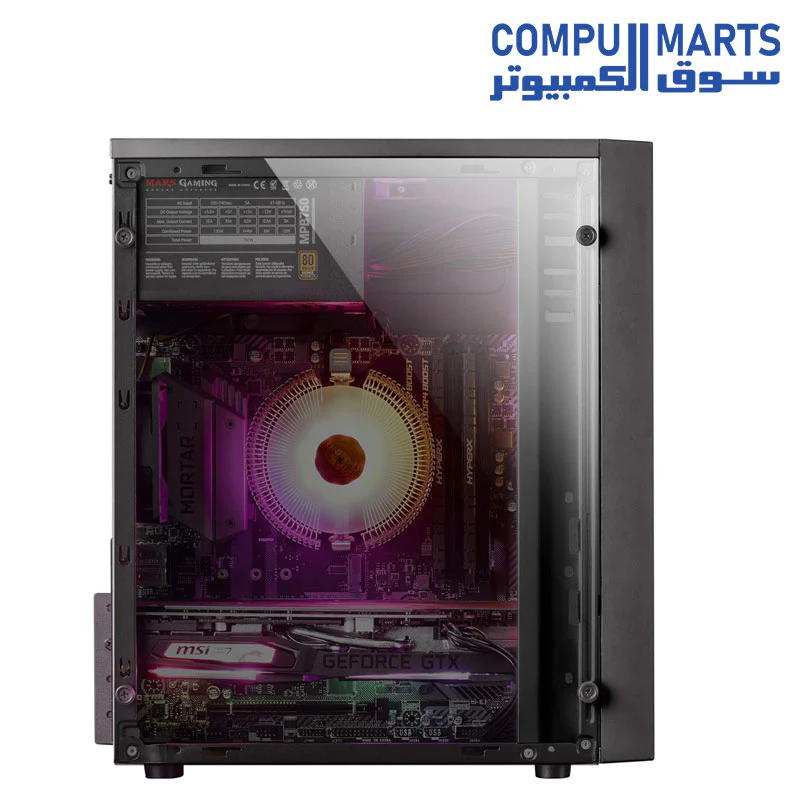 Mars Gaming MCM, MicroATX Compact PC Case, 16 Modes ARGB, Fan 8 cm - Image 3