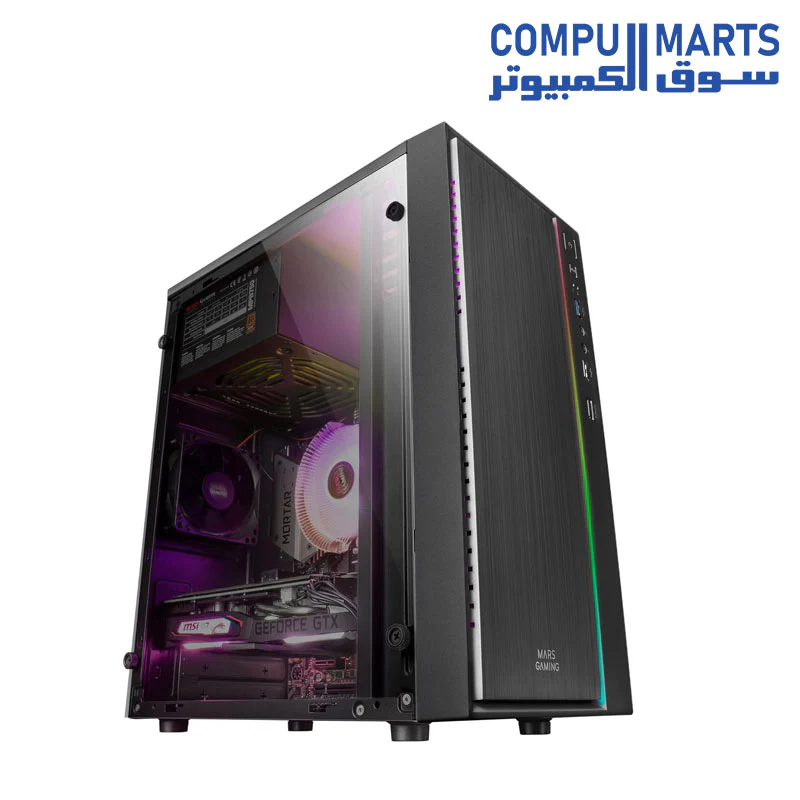 Mars Gaming MCM, MicroATX Compact PC Case, 16 Modes ARGB, Fan 8 cm - Image 4