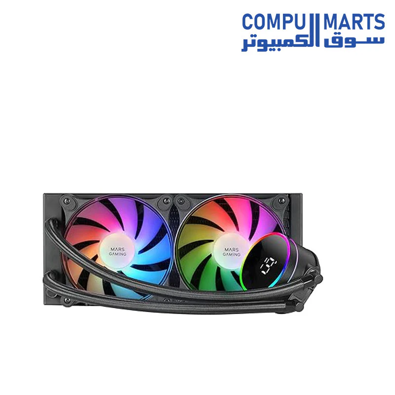 Mars Gaming ML-LCD240, Liquid Cooled AIO, TDP 500W, 2X FDB ARGB 120mm Fans - Image 2