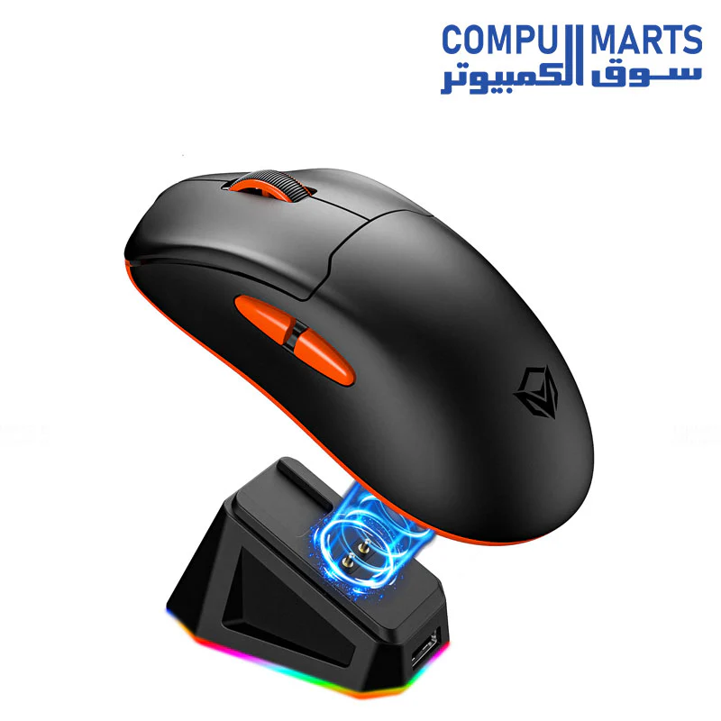 Meetion Air GW39 Lightweight 3-Mode Wireless & Bluetooth Gaming Mouse – Pixart PAW3395 Sensor, Rechargeable with Charging Base - Image 2
