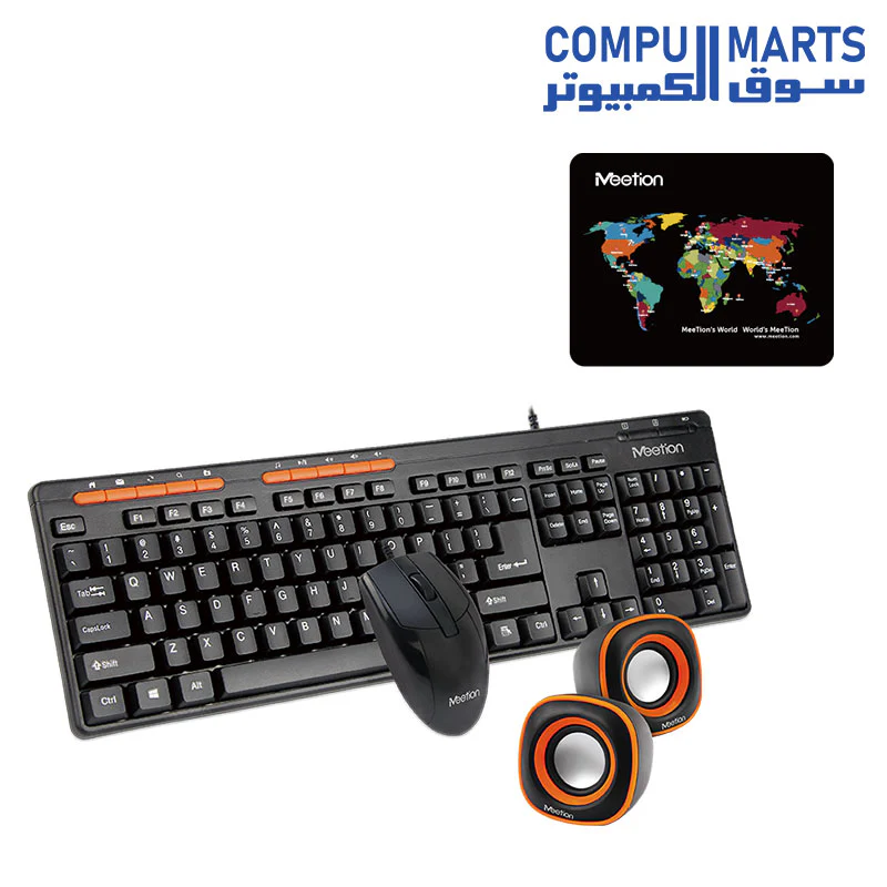 Meetion C105 Keyboard, Mouse, Speaker & Mouse Pad 4-1 Combo - Image 2