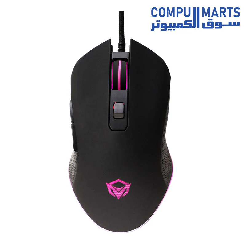 Meetion C510 – 2-in1 Combo Rainbow Backlit Gaming Keyboard and Mouse for Computer PC/Laptop (English/Arabic) - Black - Image 3