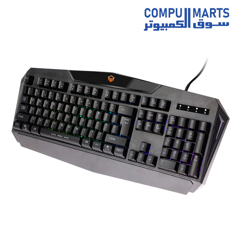 Meetion C510 – 2-in1 Combo Rainbow Backlit Gaming Keyboard and Mouse for Computer PC/Laptop (English/Arabic) - Black - Image 4