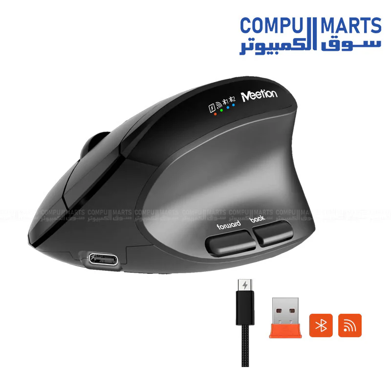 Meetion Director B2 Wireless & Bluetooth Dual Mode Ergonomic Keyboard and Mouse Combo – Rechargeable & Silent - Image 3