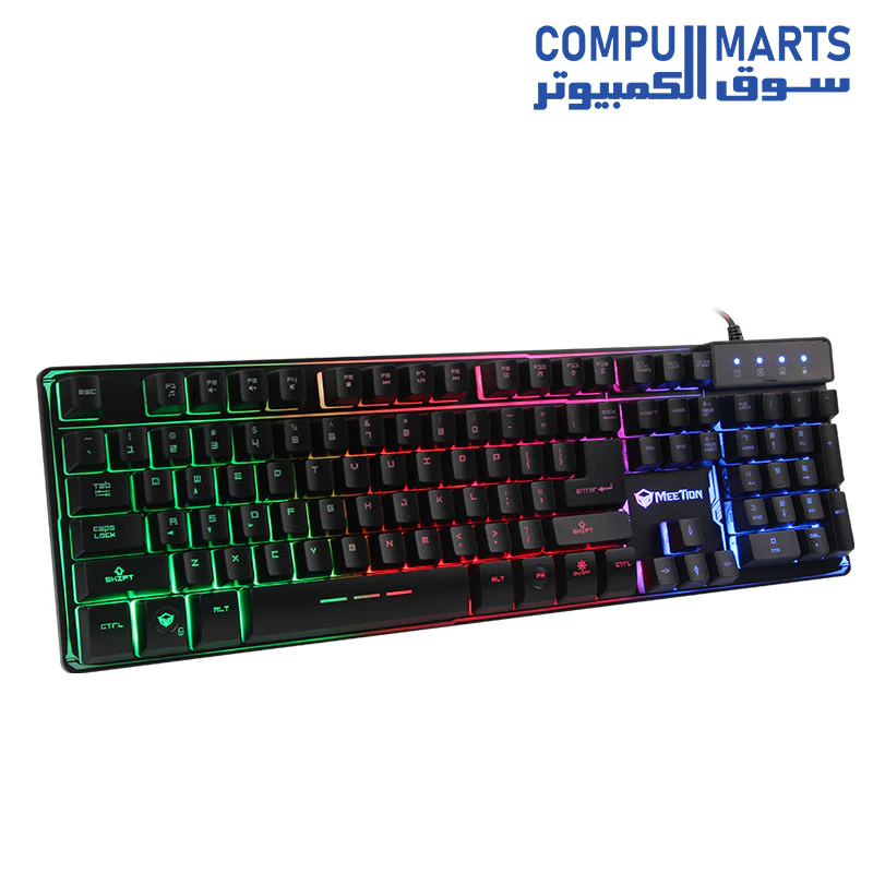Meetion K9300 Rainbow Arabic Wired Gaming Keyboard - Image 2