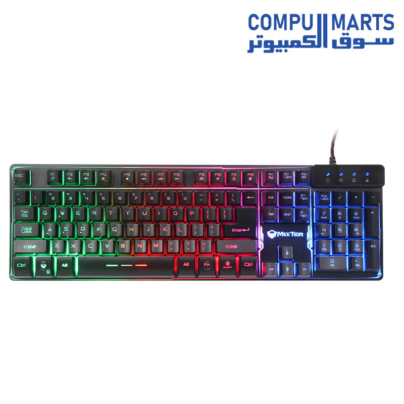 Meetion K9300 Rainbow Arabic Wired Gaming Keyboard - Image 3