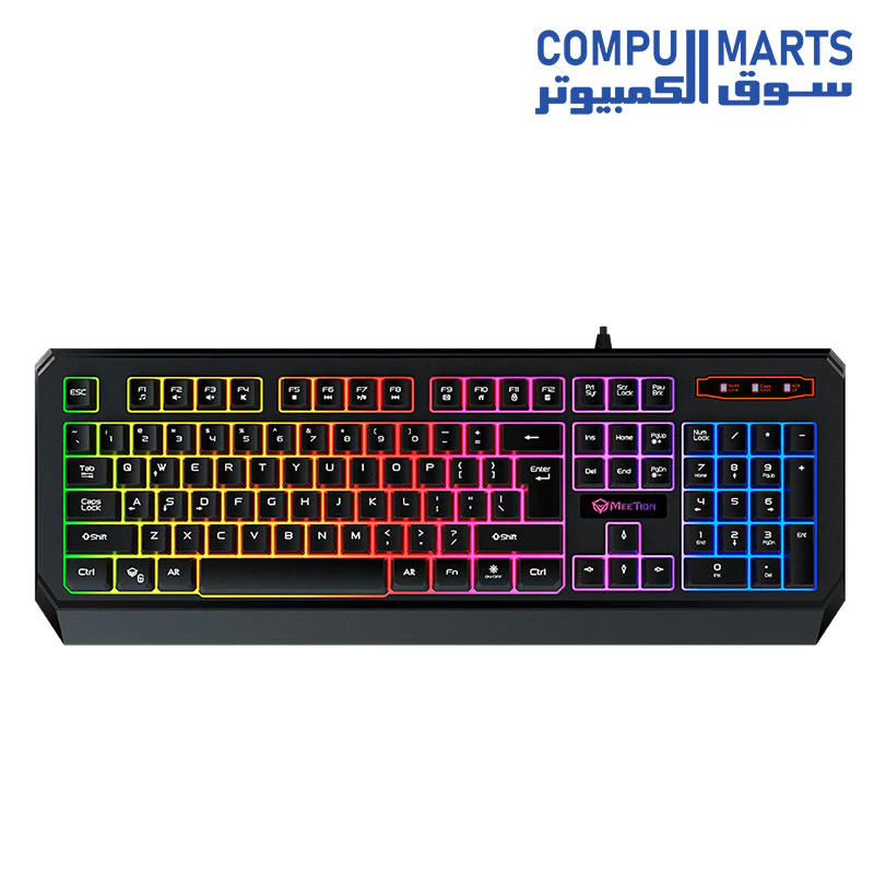 Meetion K9320 Rainbow Backlit Arabic Wired Gaming Keyboard - Image 3