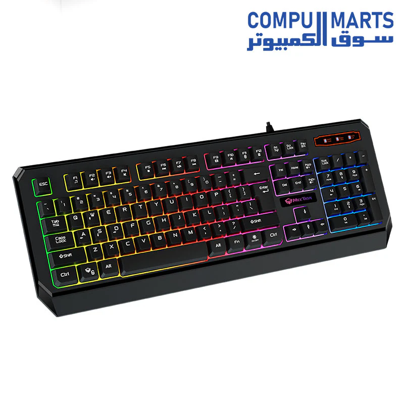 Meetion K9320 Rainbow Backlit Arabic Wired Gaming Keyboard - Image 4