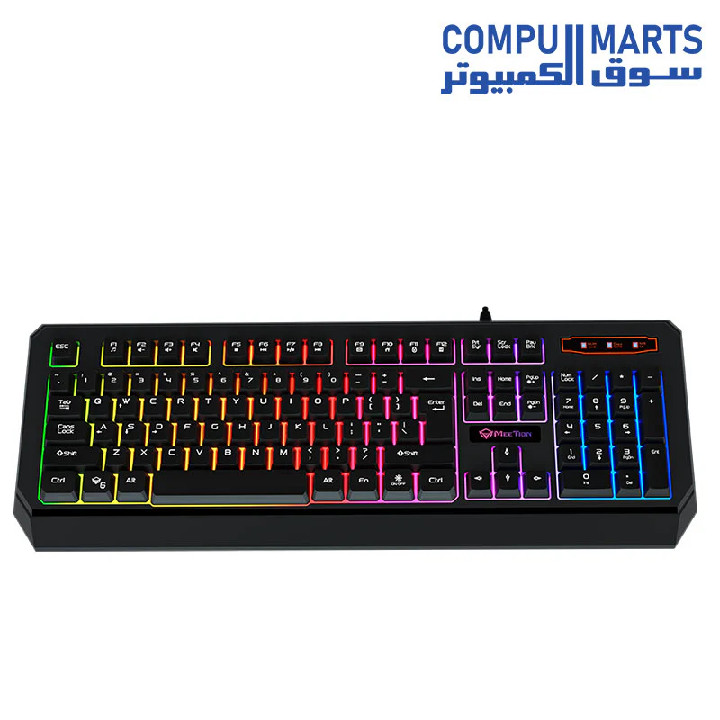 Meetion K9320 Rainbow Backlit Arabic Wired Gaming Keyboard - Image 5