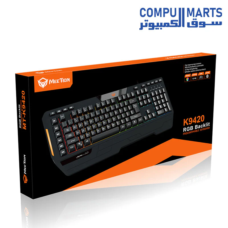 Meetion K9420 RGB Backlit Arabic Wired Gaming Keyboard - Image 8