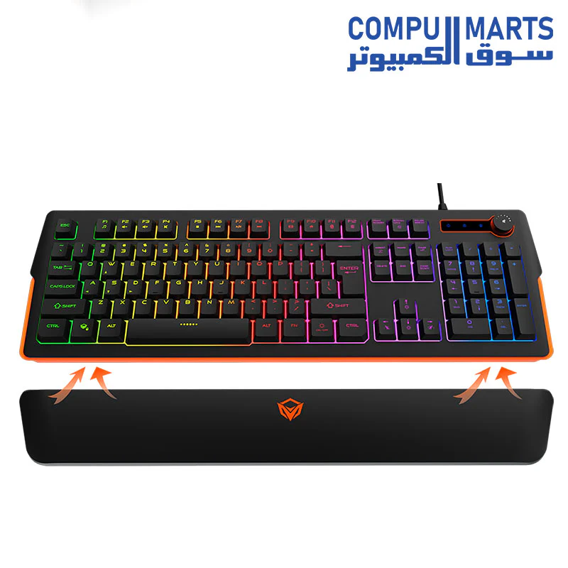Meetion K9520 RGB Magnetic Wrist Rest Arabic Wired Gaming Keyboard - Image 7