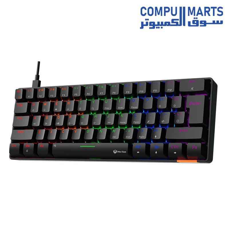 Meetion MK005 60% Blue switch Arabic Wired Mechanical Keyboard - Image 3