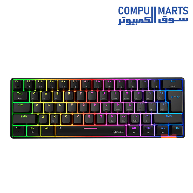 Meetion MK005BT 60% Blue switch Arabic Dual Mode Bluetooth  Mechanical Keyboard - Image 2