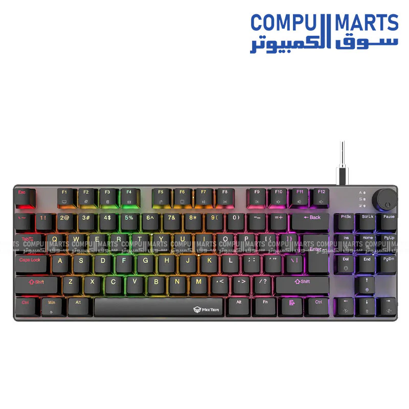 Meetion MK008 PRO RGB 80% TKL Hot Swappable Red Switch Arabic Wired Mechanical Keyboard - Image 2