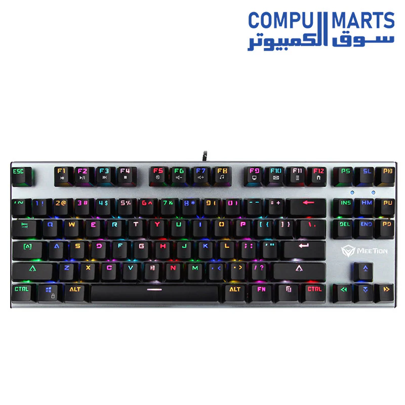 Meetion MK04TKL RGB Backlit Blue switch Arabic Wired Mechanical Keyboard - Image 2