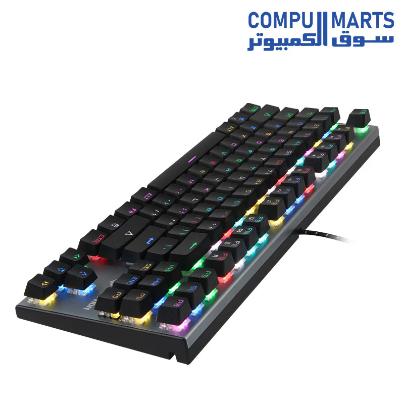 Meetion MK04TKL RGB Backlit Blue switch Arabic Wired Mechanical Keyboard - Image 5
