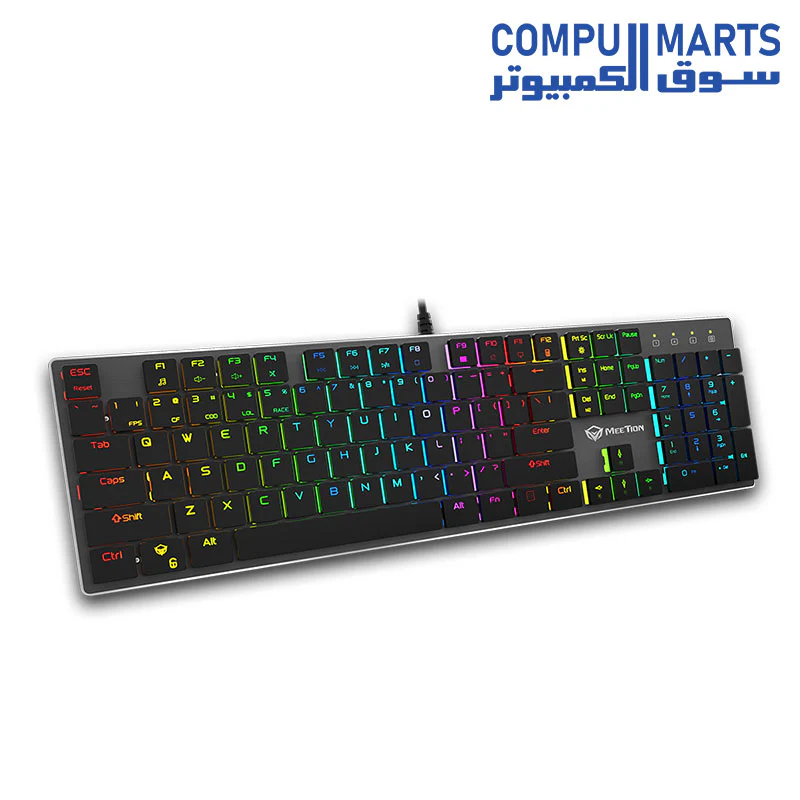Meetion MK80 - Ultra-thin Mechanical RGB Office/Gaming Keyboard - Black - Image 2
