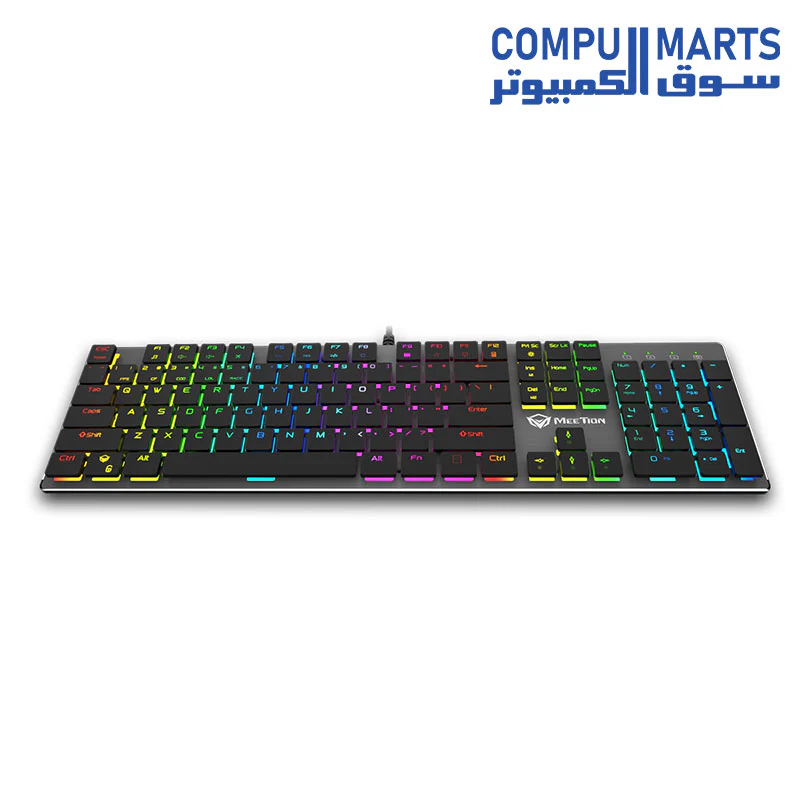 Meetion MK80 - Ultra-thin Mechanical RGB Office/Gaming Keyboard - Black - Image 3