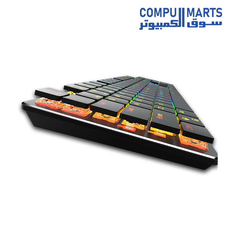 Meetion MK80 - Ultra-thin Mechanical RGB Office/Gaming Keyboard - Black - Image 6