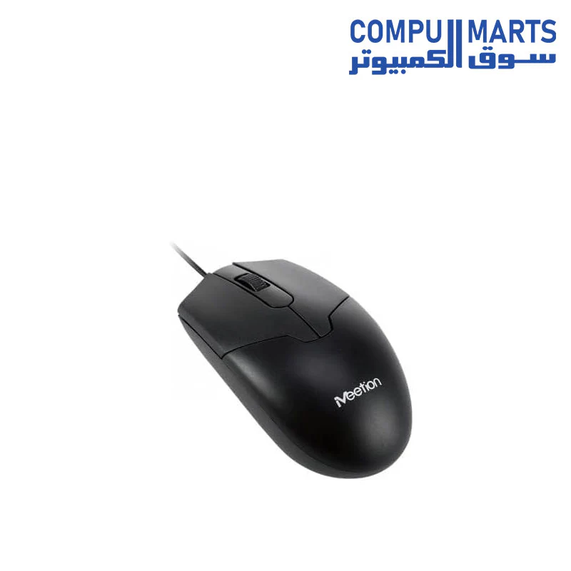 MEETION MT-M360 USB Wired Mouse Black with High Precision, Smooth Anti-Skid Scroller, 1000 DPI Optical Sensor, Symmetrical & Ergonomic Design - Image 2