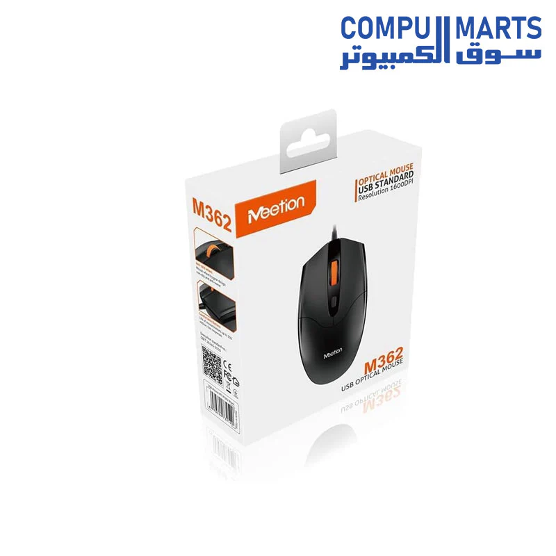 Meetion MT-M362 USB Wired Optical Computer Mouse -Black - Image 4