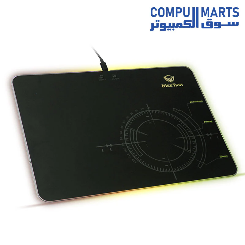 Meetion P010 Backlight Gaming Mouse Pad - Black - Image 2