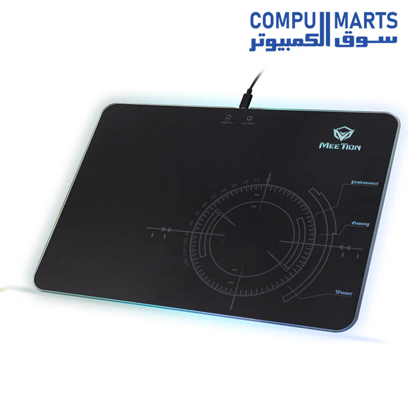 Meetion P010 Backlight Gaming Mouse Pad - Black - Image 3