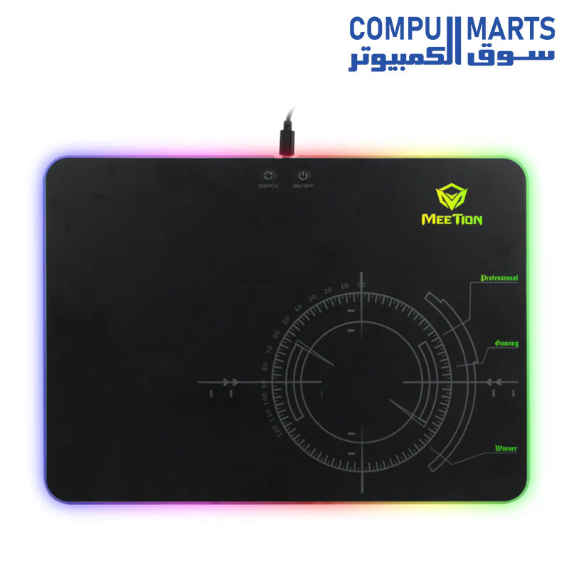 Meetion P010 Backlight Gaming Mouse Pad - Black - Image 6
