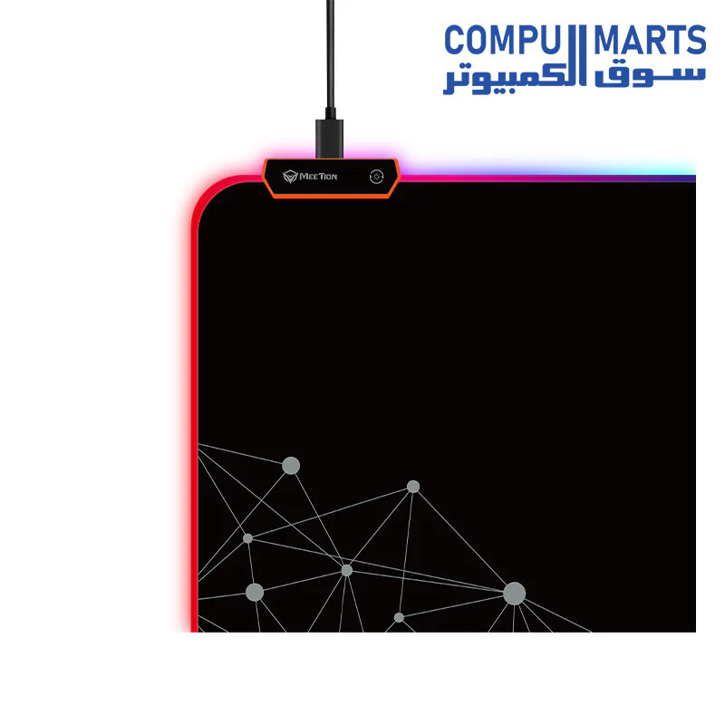 Meetion P121 – RGB Colorful Back Light Mouse Pad for Computer PC/Laptop (88x30.9cm) - Black - Image 2