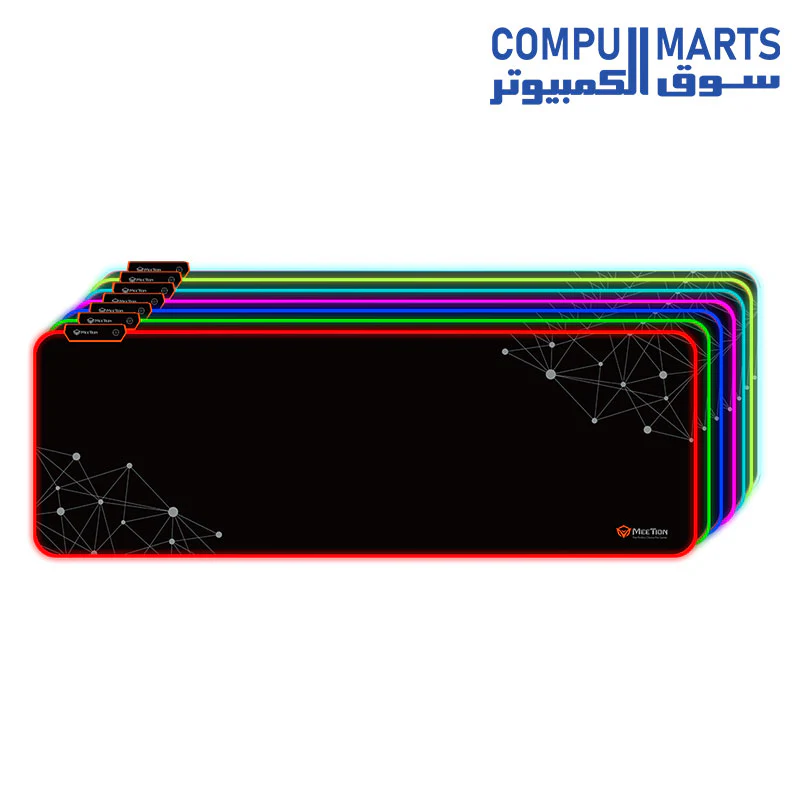 Meetion P121 – RGB Colorful Back Light Mouse Pad for Computer PC/Laptop (88x30.9cm) - Black - Image 3