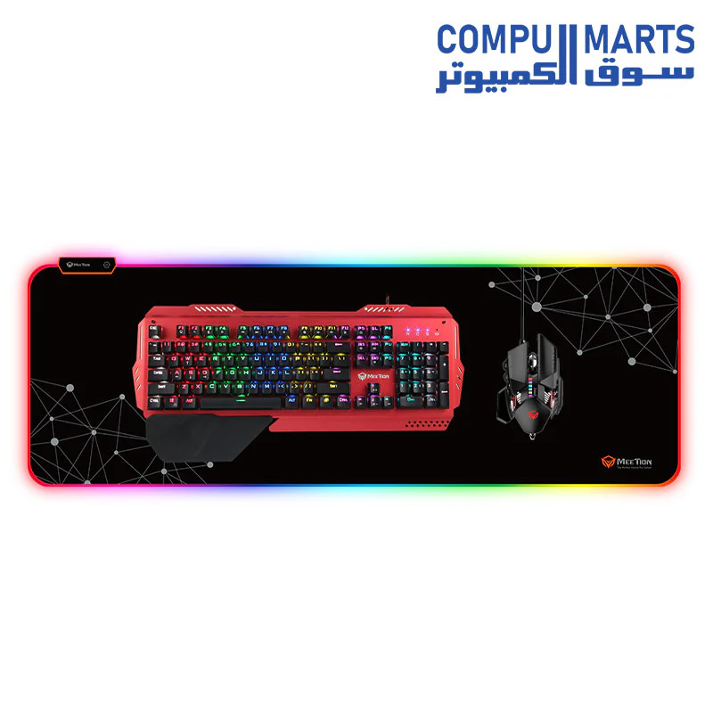 Meetion P121 – RGB Colorful Back Light Mouse Pad for Computer PC/Laptop (88x30.9cm) - Black - Image 4