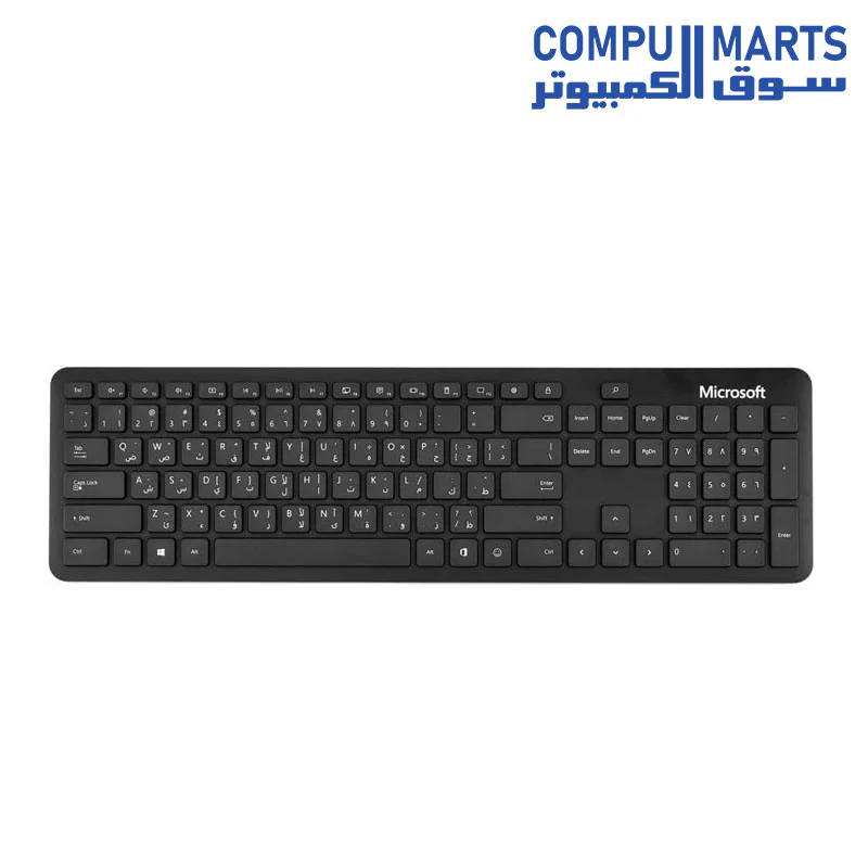 Microsoft Bluetooth Desktop, Keyboard and Mouse Bundle, English & Arabic Keyboard, Black Color - [QHG-00016] - Image 3
