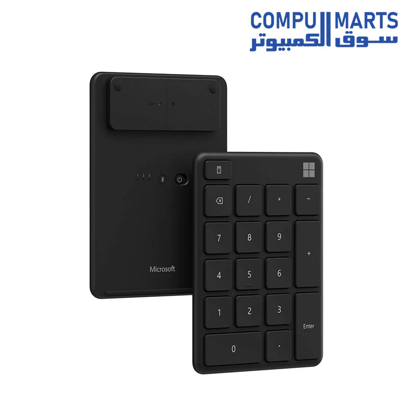 Microsoft Number Pad - Matte Black. Standalone Number Pad for Numeric Input. Wireless, Bluetooth 18-Key Number Pad with Up To 24 Months Battery Life - Image 3