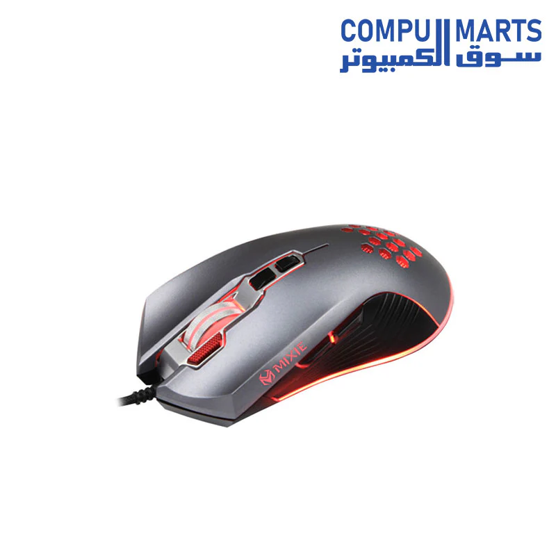 MIXIE M10 USB Gaming Mouse, Optical, 8D, RGB, Gray - Image 2