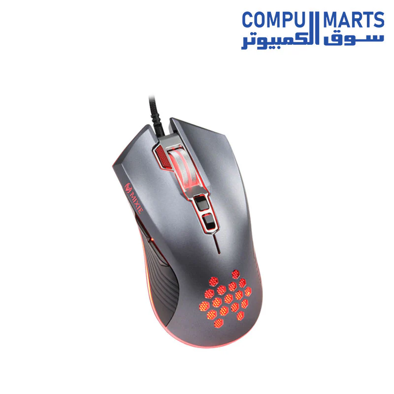MIXIE M10 USB Gaming Mouse, Optical, 8D, RGB, Gray - Image 3