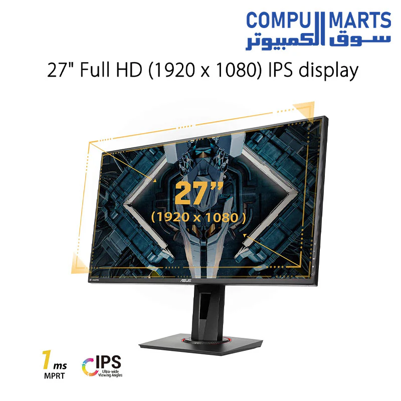 ASUS TUF Gaming VG279QR Monitor 27” Inch 1080P - FHD, IPS, 165Hz, 1MS Extreme Low Motion Blur, G-SYNC Compatible, Shadow Boost, VESA Mountable, DisplayPort, HDMI, Height Adjustable - Image 3