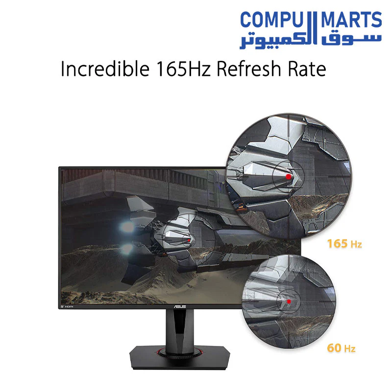 ASUS TUF Gaming VG279QR Monitor 27” Inch 1080P - FHD, IPS, 165Hz, 1MS Extreme Low Motion Blur, G-SYNC Compatible, Shadow Boost, VESA Mountable, DisplayPort, HDMI, Height Adjustable - Image 4