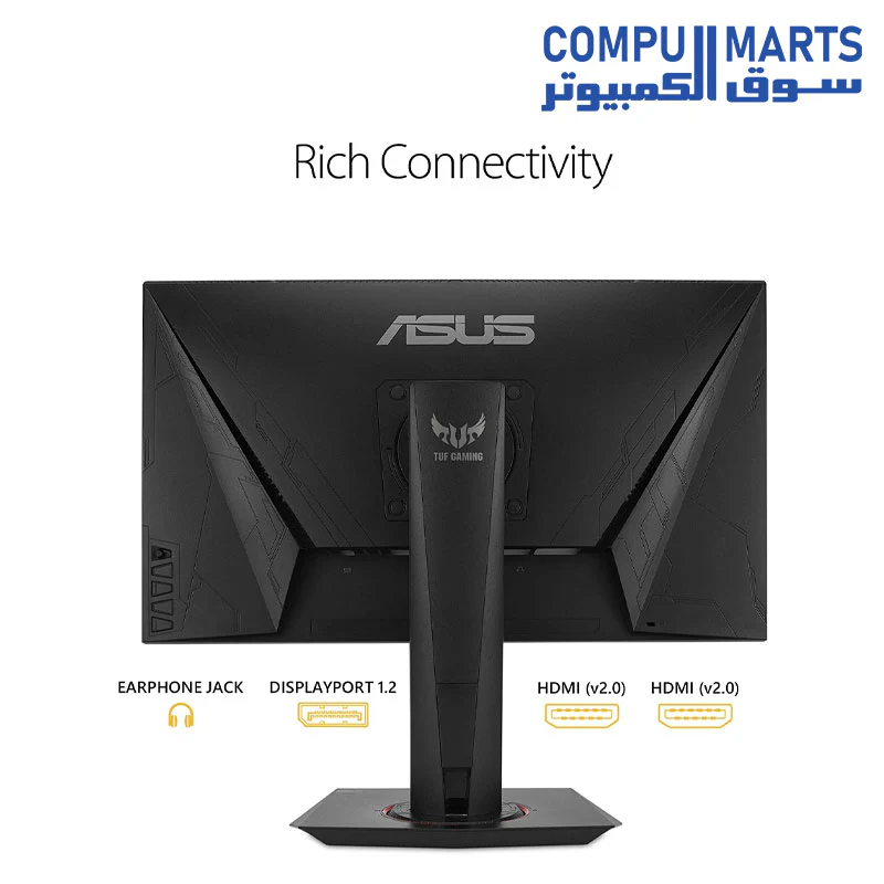 Monitor ASUS TUF Gaming VG259QM 24.5”, 1080P Full HD (1920 x 1080), Fast IPS, 280Hz, G-SYNC Compatible, Extreme Low Motion Blur Sync,1ms, DisplayHDR 400, Eye Care, DisplayPort HDMI - Image 3