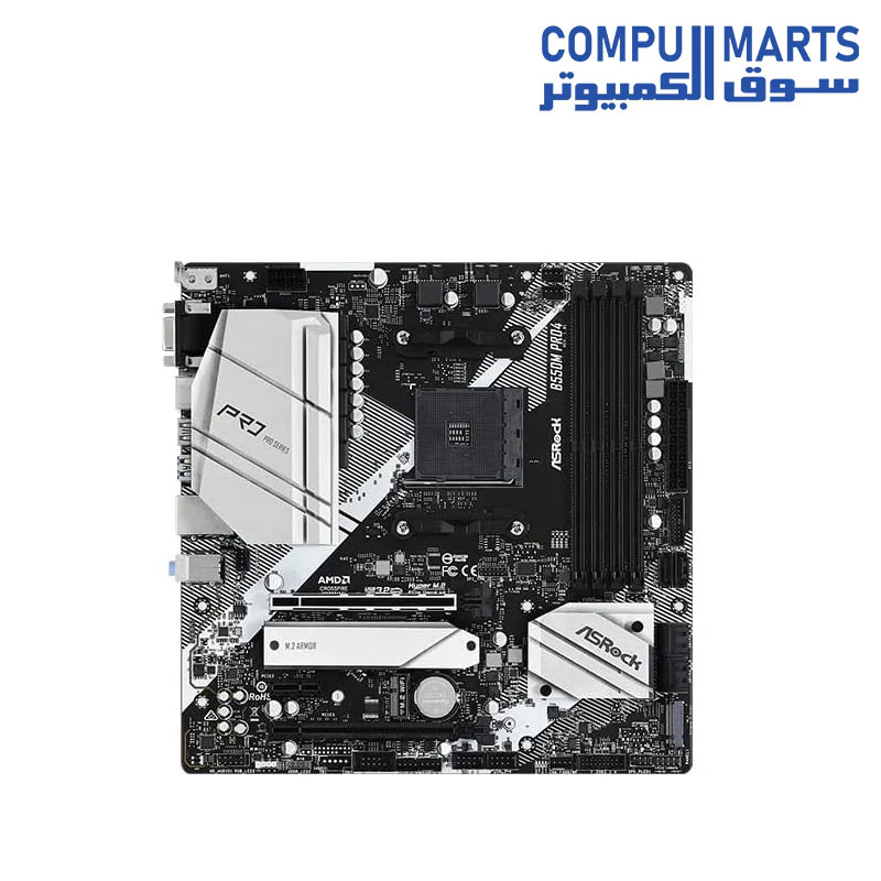 Motherboard ASRock B550M PRO4 Supports 3rd Gen AMD AM4 Ryzen/Future AMD Ryzen Processors - Image 3