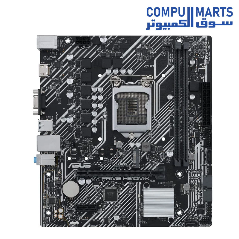 Motherboard Asus PRIME H510M-K Intel H510 (LGA 1200) micro ATX with PCIe 4.0, 32Gbps M.2 slot, Intel 1 Gb Ethernet, HDMI, D-Sub, USB 3.2 Gen 1 Type-A, SATA 6 Gbps, COM header, and RGB header - Image 3