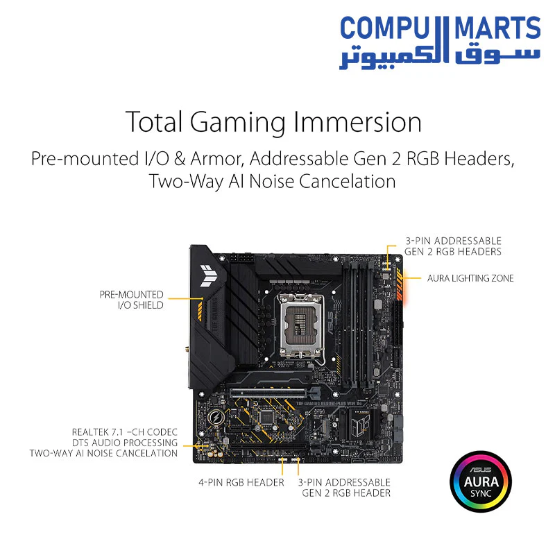 ASUS TUF Gaming B660M-PLUS WiFi D4 LGA 1700(Intel 12th Gen) (PCIe 5.0,DDR4,2xPCIe 4.0 M.2 Slots,WiFi 6,2.5 Gb LAN Motherboard - Image 4